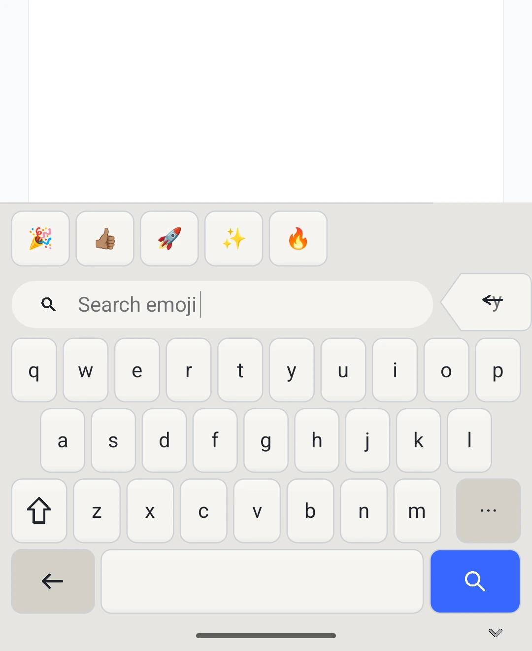 Tact emoji browser with recent emoji and search.
